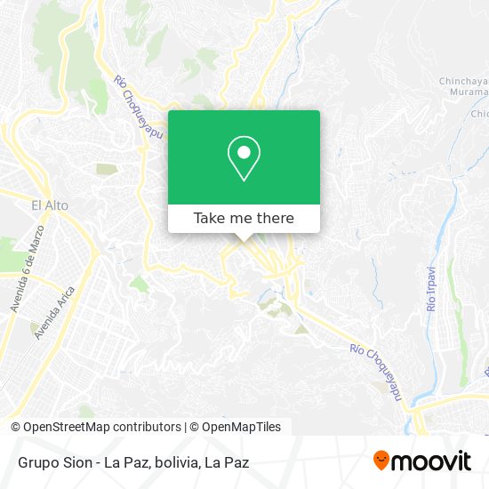 Grupo Sion - La Paz, bolivia map