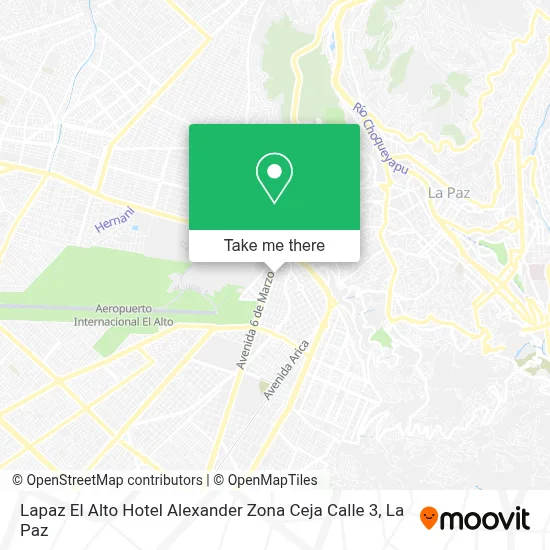Mapa de Lapaz El Alto Hotel Alexander Zona Ceja Calle 3