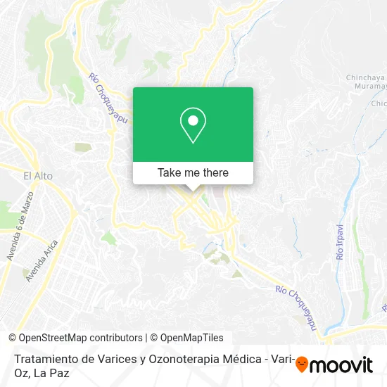 Mapa de Tratamiento de Varices y Ozonoterapia Médica - Vari-Oz