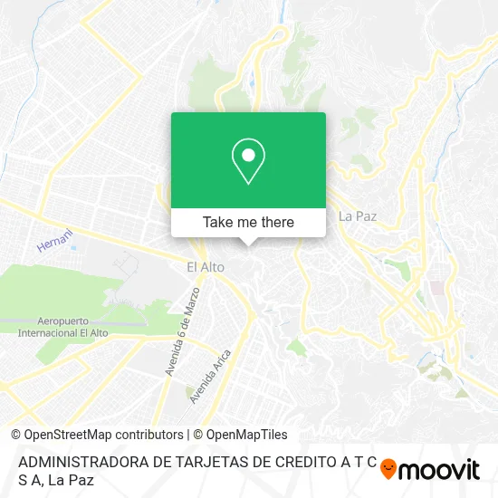 Mapa de ADMINISTRADORA DE TARJETAS DE CREDITO A T C S A