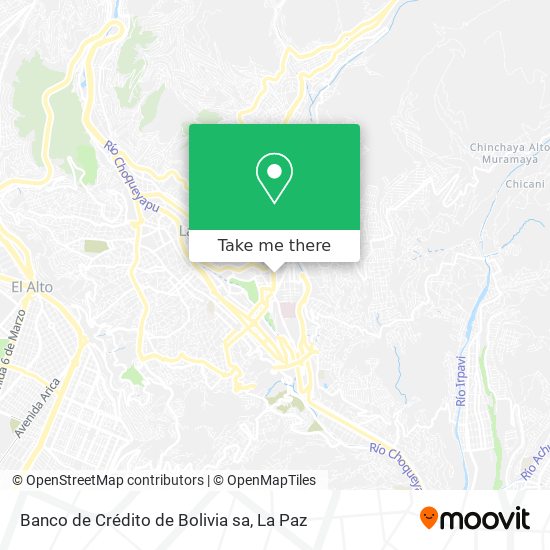 Mapa de Banco de Crédito de Bolivia sa