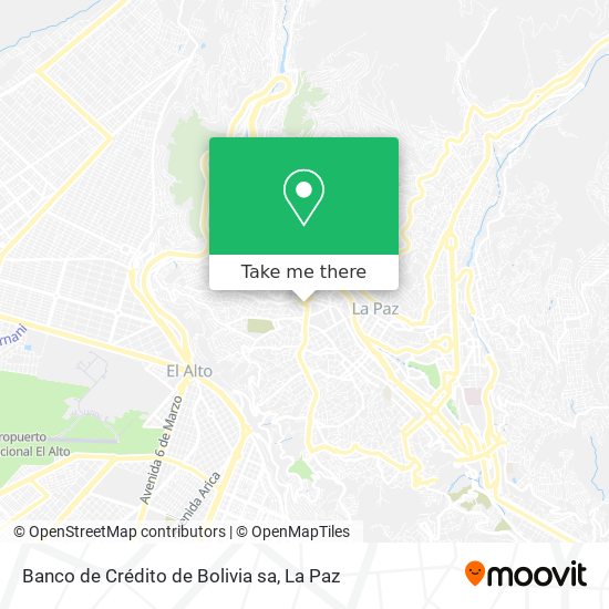 Banco de Crédito de Bolivia sa map