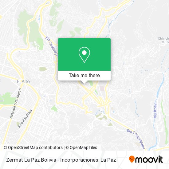 Zermat La Paz Bolivia - Incorporaciones map