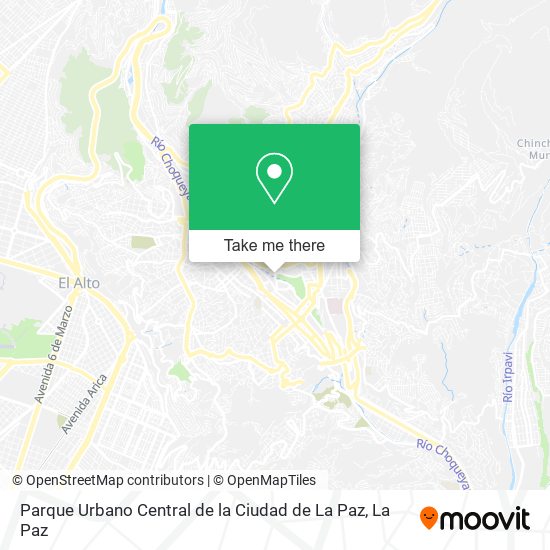 Parque Urbano Central de la Ciudad de La Paz map