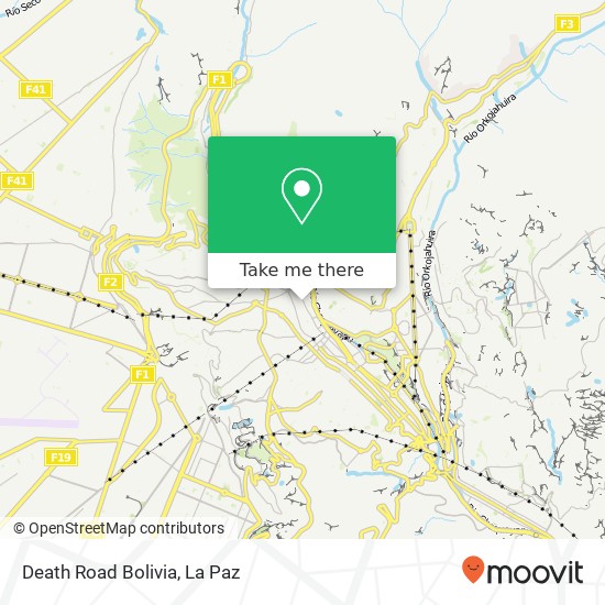 Death Road Bolivia map