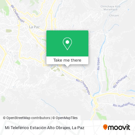 Mi Teleférico Estación Alto Obrajes map
