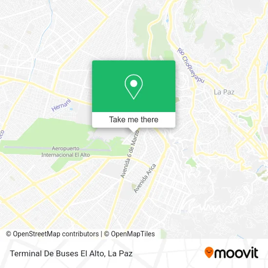 Mapa de Terminal De Buses El Alto