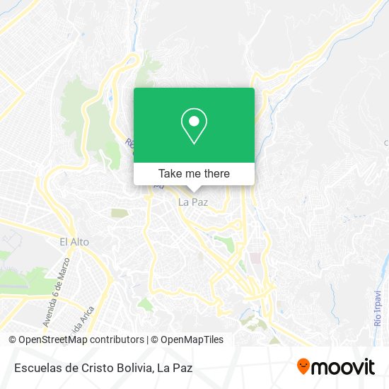 Escuelas de Cristo Bolivia map