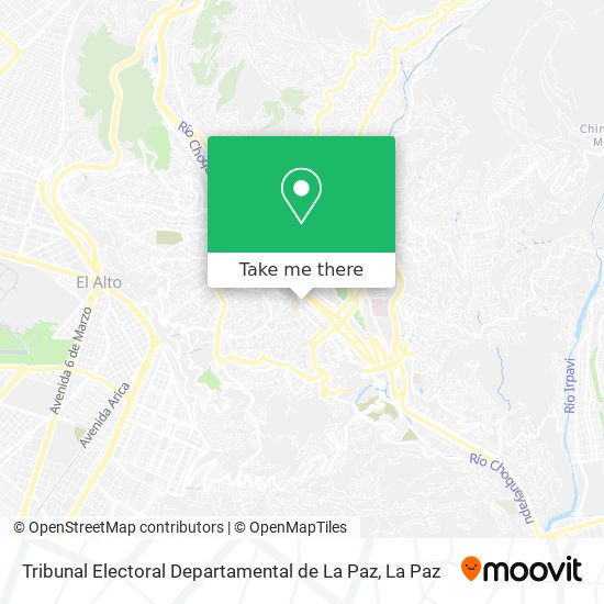 Tribunal Electoral Departamental de La Paz map