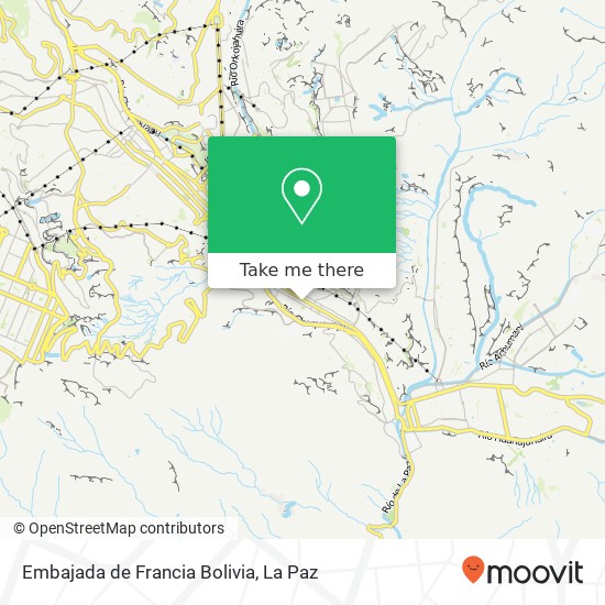 Embajada de Francia Bolivia map