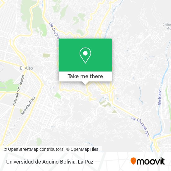 Universidad de Aquino Bolivia map