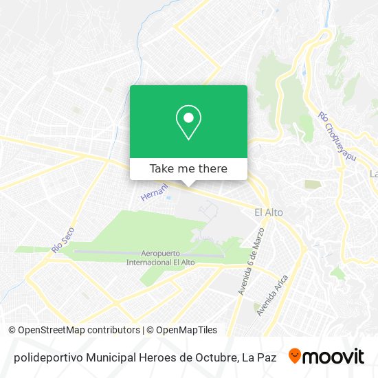 Mapa de polideportivo Municipal Heroes de Octubre