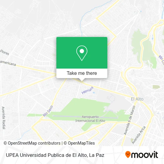 Mapa de UPEA Universidad Publica de El Alto