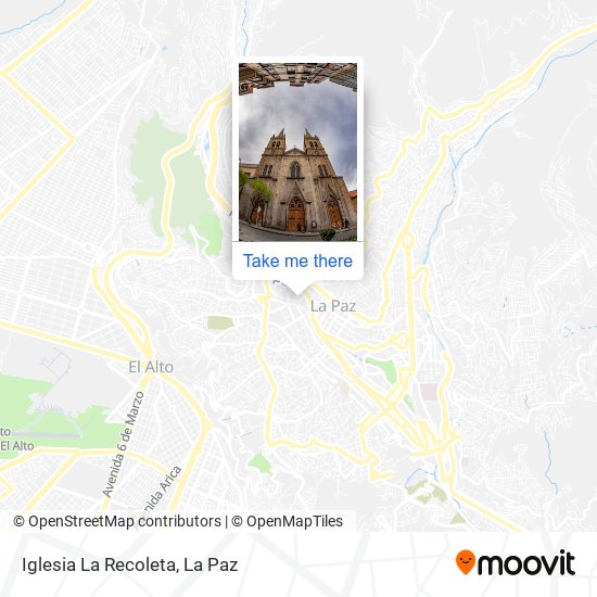 How to get to Iglesia La Recoleta in La Paz by Bus or Gondola?
