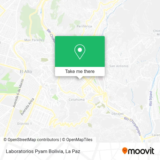 Laboratorios Pyam Bolivia map