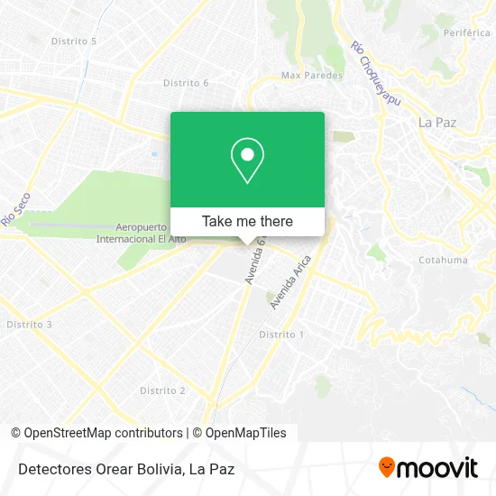Detectores Orear Bolivia map