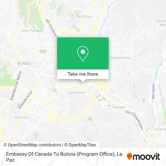 Embassy Of Canada To Bolivia (Program Office) map