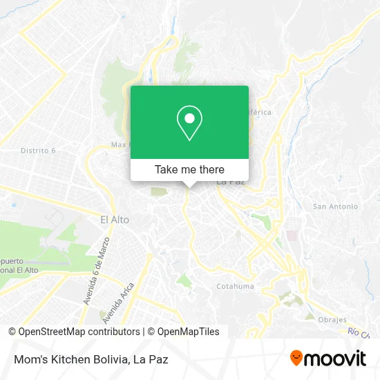 Mom's Kitchen Bolivia map