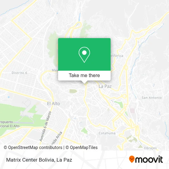 Matrix Center Bolivia map