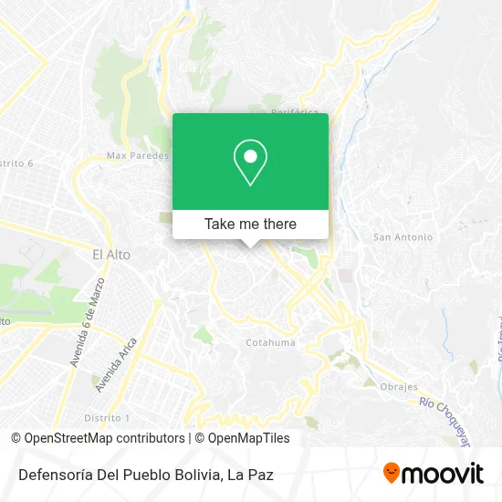 Defensoría Del Pueblo Bolivia map