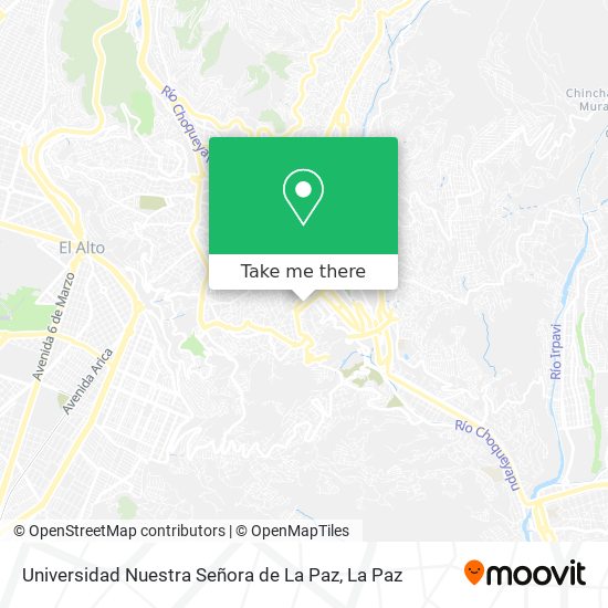 Universidad Nuestra Señora de La Paz map