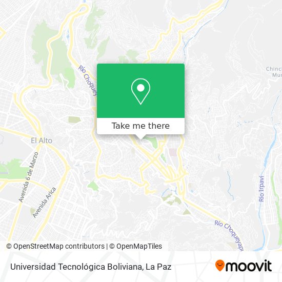 Universidad Tecnológica Boliviana map