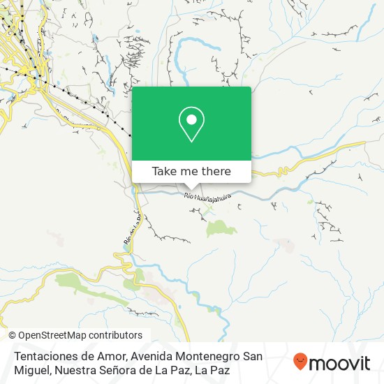 Tentaciones de Amor, Avenida Montenegro San Miguel, Nuestra Señora de La Paz map