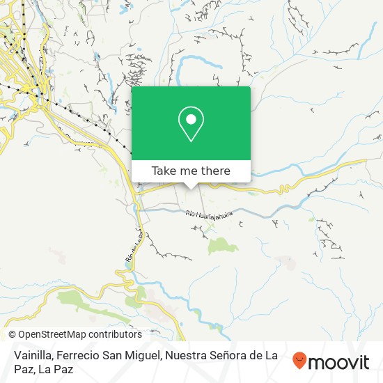 Vainilla, Ferrecio San Miguel, Nuestra Señora de La Paz map