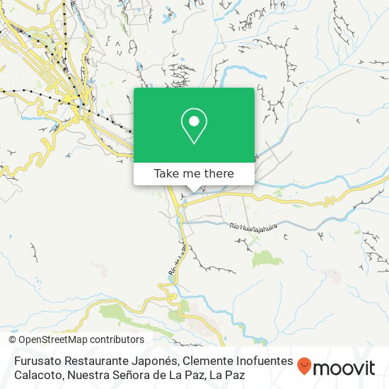 Furusato Restaurante Japonés, Clemente Inofuentes Calacoto, Nuestra Señora de La Paz map