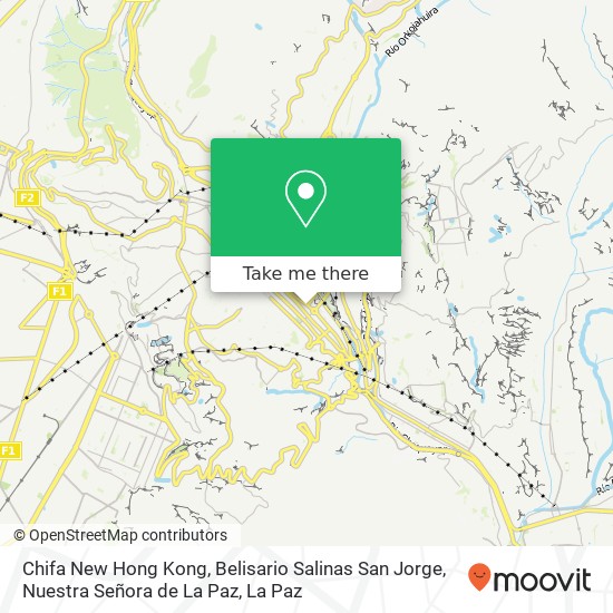 Mapa de Chifa New Hong Kong, Belisario Salinas San Jorge, Nuestra Señora de La Paz