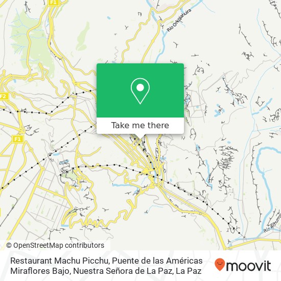 Mapa de Restaurant Machu Picchu, Puente de las Américas Miraflores Bajo, Nuestra Señora de La Paz