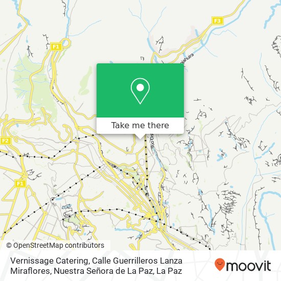 Vernissage Catering, Calle Guerrilleros Lanza Miraflores, Nuestra Señora de La Paz map