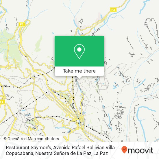 Mapa de Restaurant Saymon's, Avenida Rafael Ballivian Villa Copacabana, Nuestra Señora de La Paz