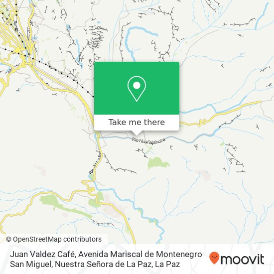 Juan Valdez Café, Avenida Mariscal de Montenegro San Miguel, Nuestra Señora de La Paz map