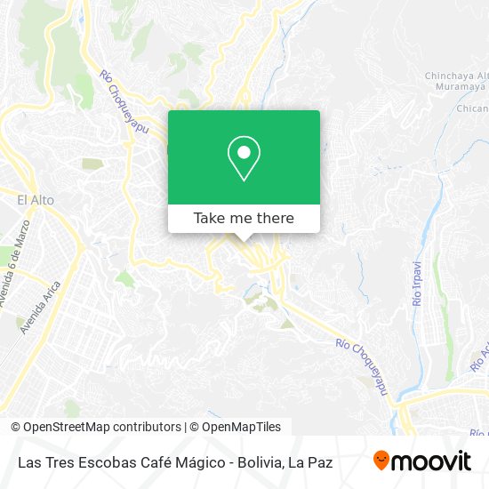 Las Tres Escobas Café Mágico - Bolivia map