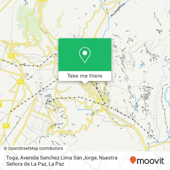 Toga, Avenida Sanchez Lima San Jorge, Nuestra Señora de La Paz map