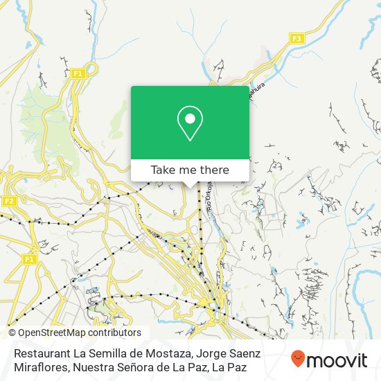 Restaurant La Semilla de Mostaza, Jorge Saenz Miraflores, Nuestra Señora de La Paz map