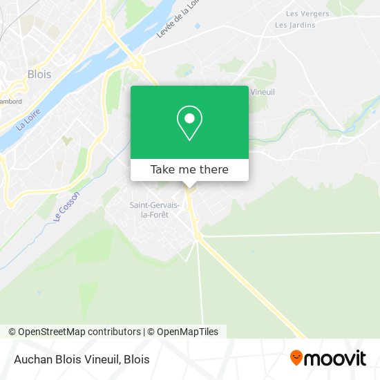 Mapa Auchan Blois Vineuil