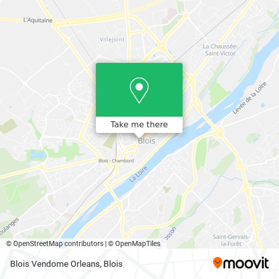 Mapa Blois Vendome Orleans