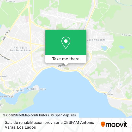 Mapa de Sala de rehabilitación provisoria CESFAM Antonio Varas