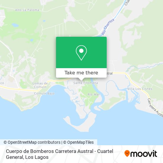 Mapa de Cuerpo de Bomberos Carretera Austral - Cuartel General