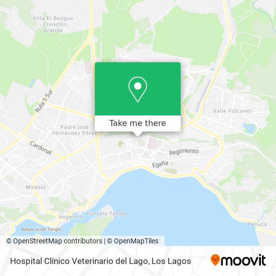 Mapa de Hospital Clínico Veterinario del Lago