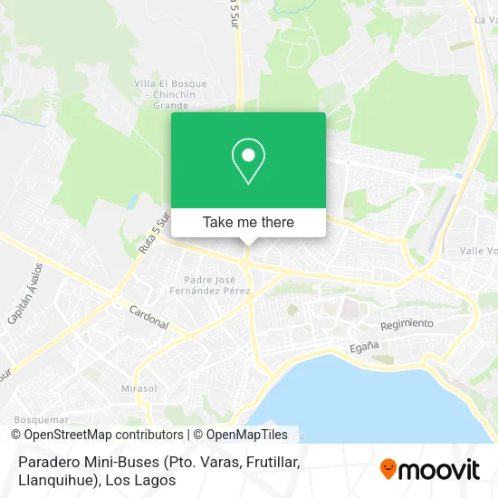 Mapa de Paradero Mini-Buses (Pto. Varas, Frutillar, Llanquihue)