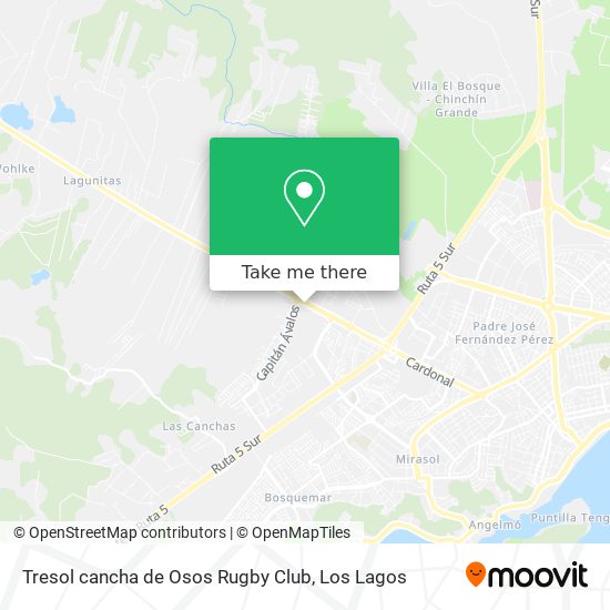 Tresol cancha de Osos Rugby Club map
