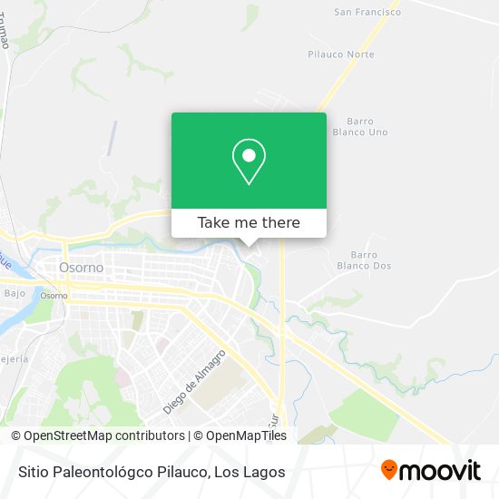 Sitio Paleontológco Pilauco map