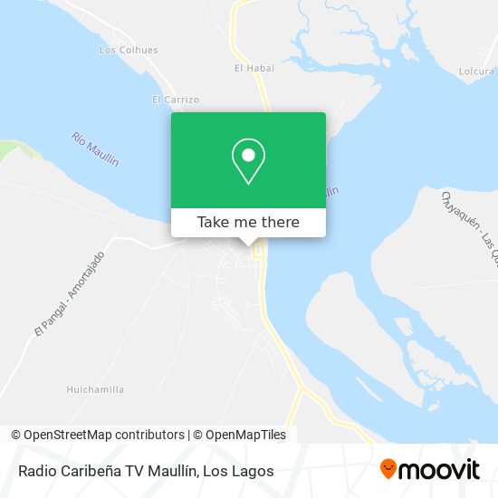 Mapa de Radio Caribeña TV Maullín