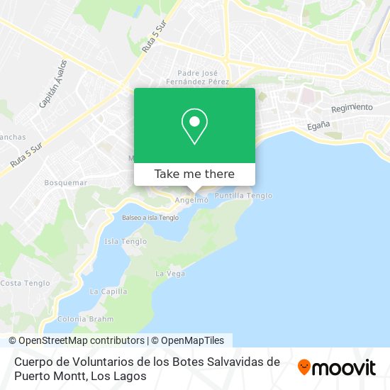 Mapa de Cuerpo de Voluntarios de los Botes Salvavidas de Puerto Montt