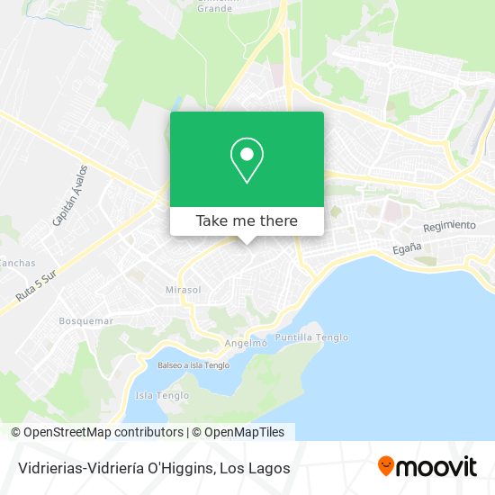 Mapa de Vidrierias-Vidriería O'Higgins