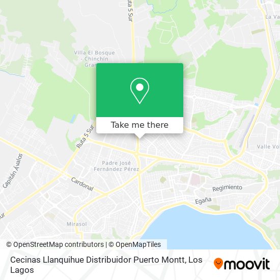 Mapa de Cecinas Llanquihue Distribuidor Puerto Montt