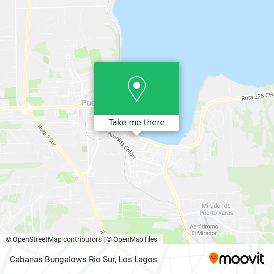 Cabanas Bungalows Rio Sur map